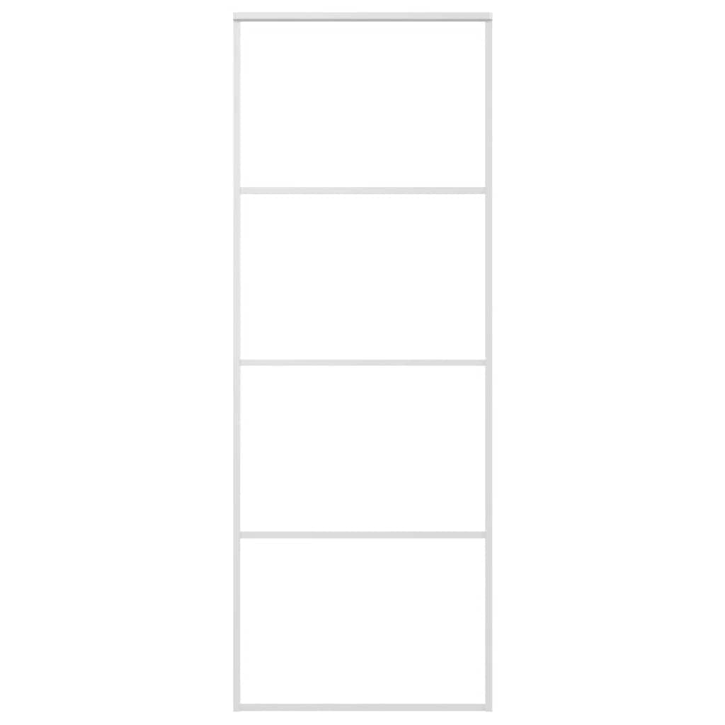 Puerta corredera de Vidaxl 76x205 cm de vidrio ESG y aluminio blanco