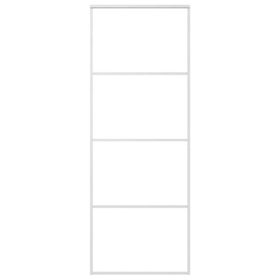 Puerta corredera de Vidaxl 76x205 cm de vidrio ESG y aluminio blanco