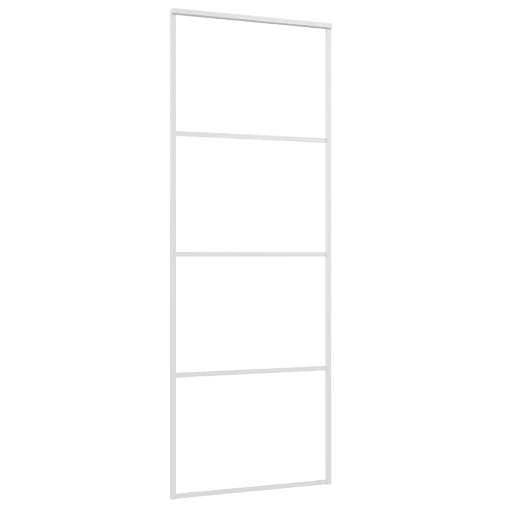 Vidaxl schuifdeur 76x205 cm esg-glas en aluminium wit