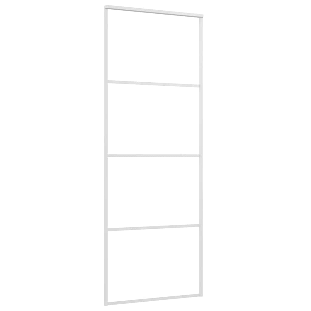 Vidaxl schuifdeur 76x205 cm mat esg-glas en aluminium wit