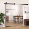 Porta scorrevole Vidaxl 90x205 cm ESG in vetro e nero in alluminio