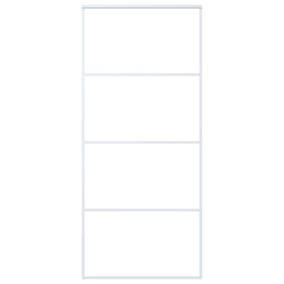 Puerta corredera Vidaxl 90x205 cm de vidrio ESG y aluminio blanco