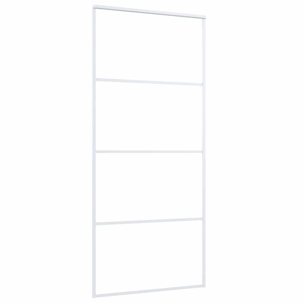 Vidaxl schuifdeur 90x205 cm esg-glas en aluminium wit