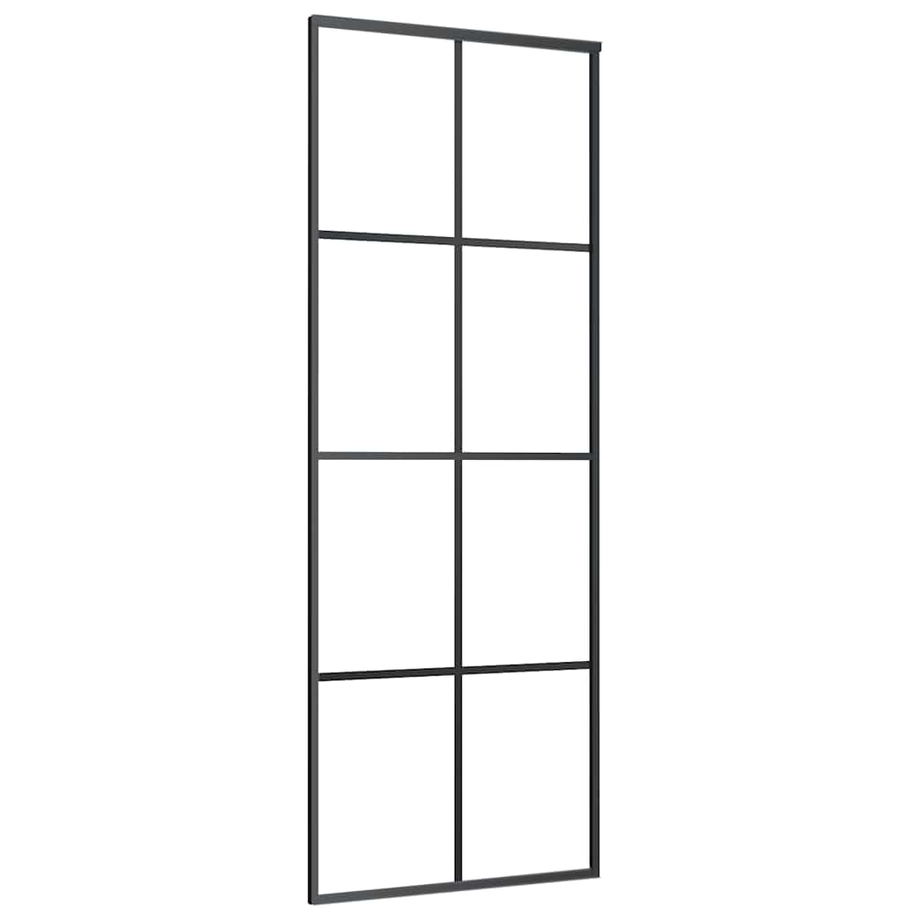 Porta scorrevole Vidaxl 76x205 cm vetro eSG e nero in alluminio