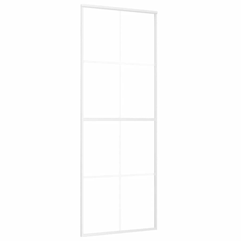 Puerta corredera de Vidaxl 76x205 cm de vidrio ESG y aluminio blanco