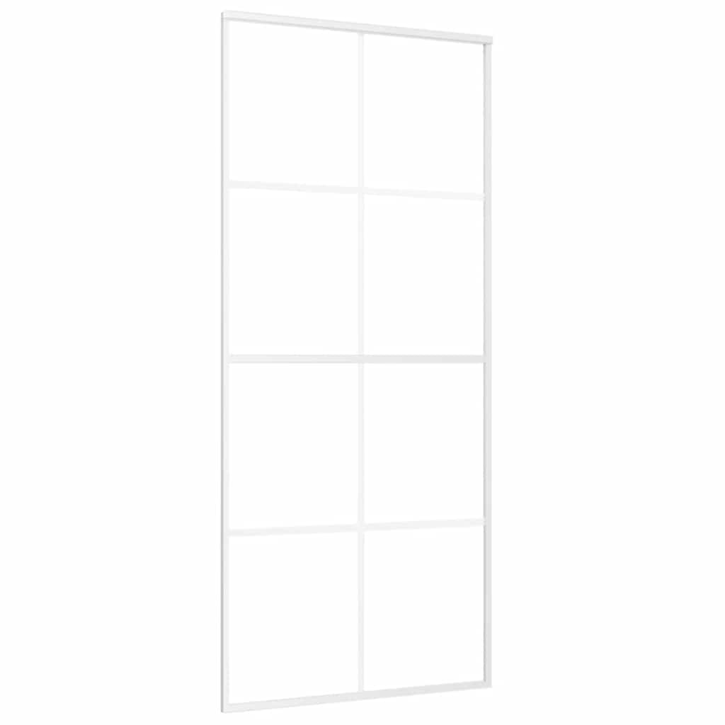 Vidaxl schuifdeur 90x205 cm mat esg-glas en aluminium wit