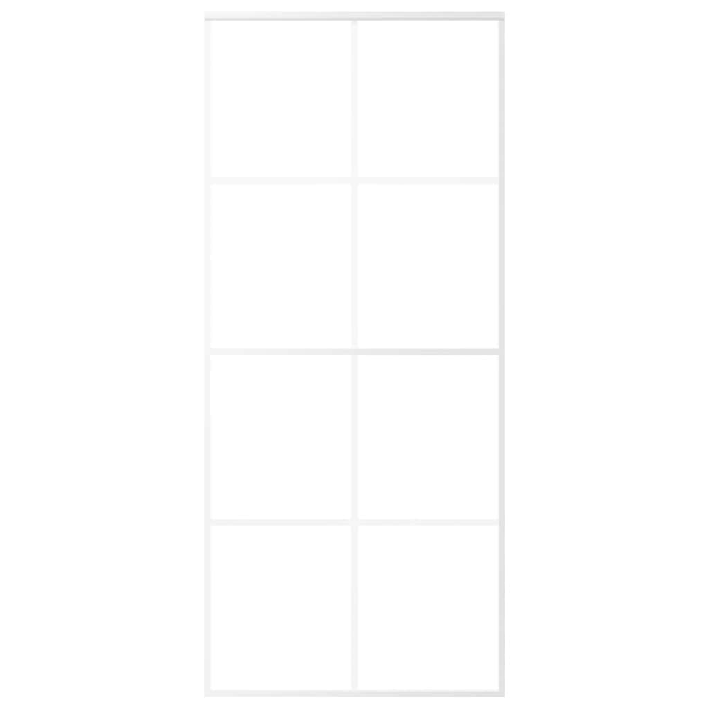 Vidaxl schuifdeur 90x205 cm mat esg-glas en aluminium wit