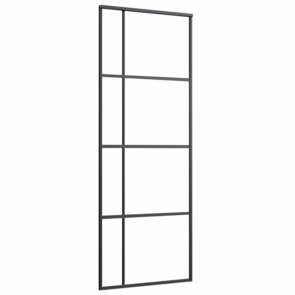 Vidaxl schuifdeur 76x205 cm mat esg-glas en aluminium zwart