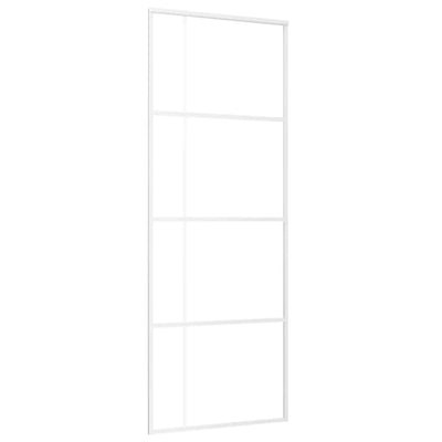 Puerta corredera de Vidaxl 76x205 cm de vidrio ESG y aluminio blanco