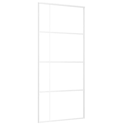 Puerta corredera de Vidaxl 90x205 cm de vidrio ESG mate y aluminio blanco