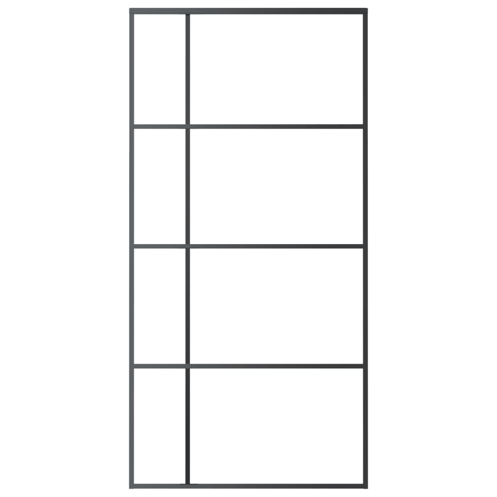 Vidaxl schuifdeur 102,5x205 cm esg-glas en aluminium zwart