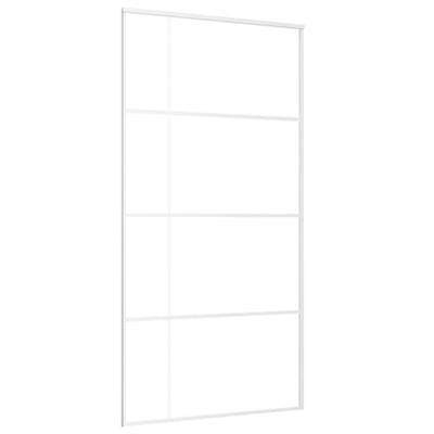 Puerta corredera de Vidaxl 102.5x205 cm de vidrio ESG y blanco de aluminio