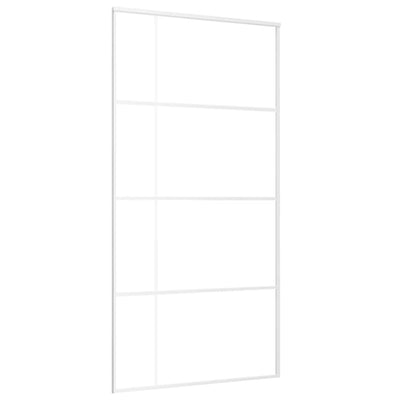 Puerta corredera de Vidaxl 102.5x205 cm de vidrio ESG mate y aluminio blanco