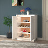 Gabinete de zapatos Vidaxl 60x35x80 cm de pino sólido blanco