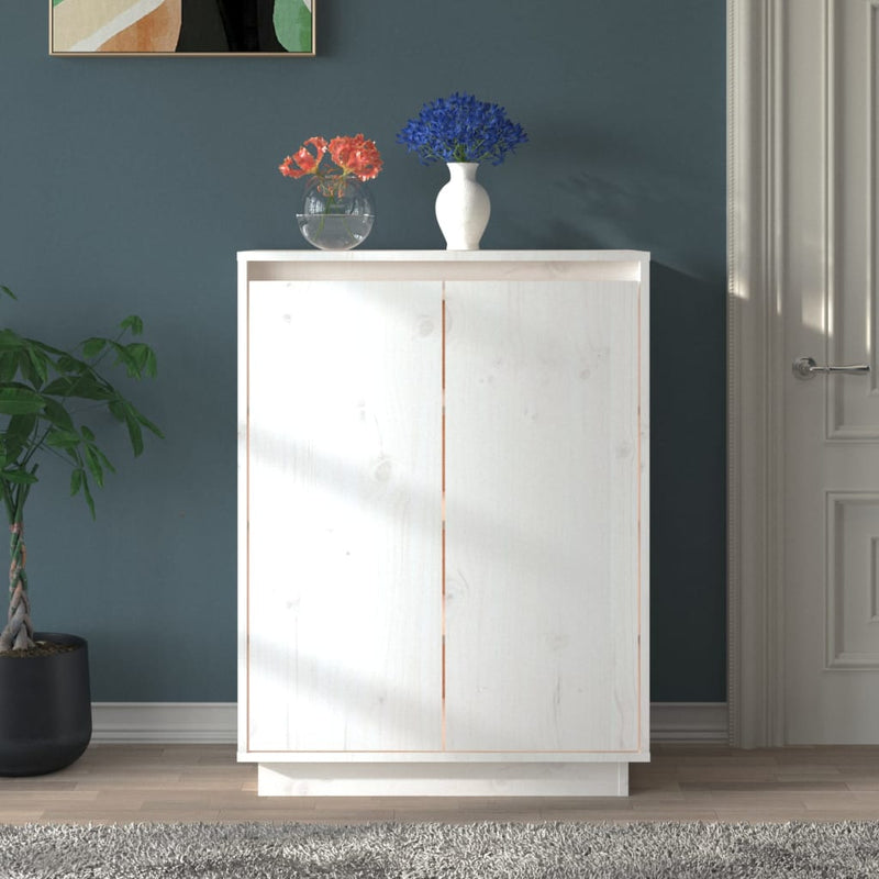 Vidaxl Cabinet da scarpe 60x35x80 cm Pino solido