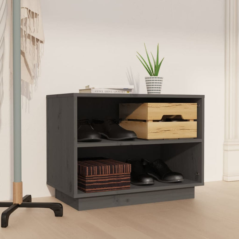 Armadio da scarpe Vidaxl 60x34x45 cm Grigio a pino solido