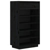 Vidaxl Cabinet da scarpe 60x34x105 cm Pino solido nero