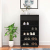 Vidaxl Cabinet da scarpe 60x34x105 cm Pino solido nero