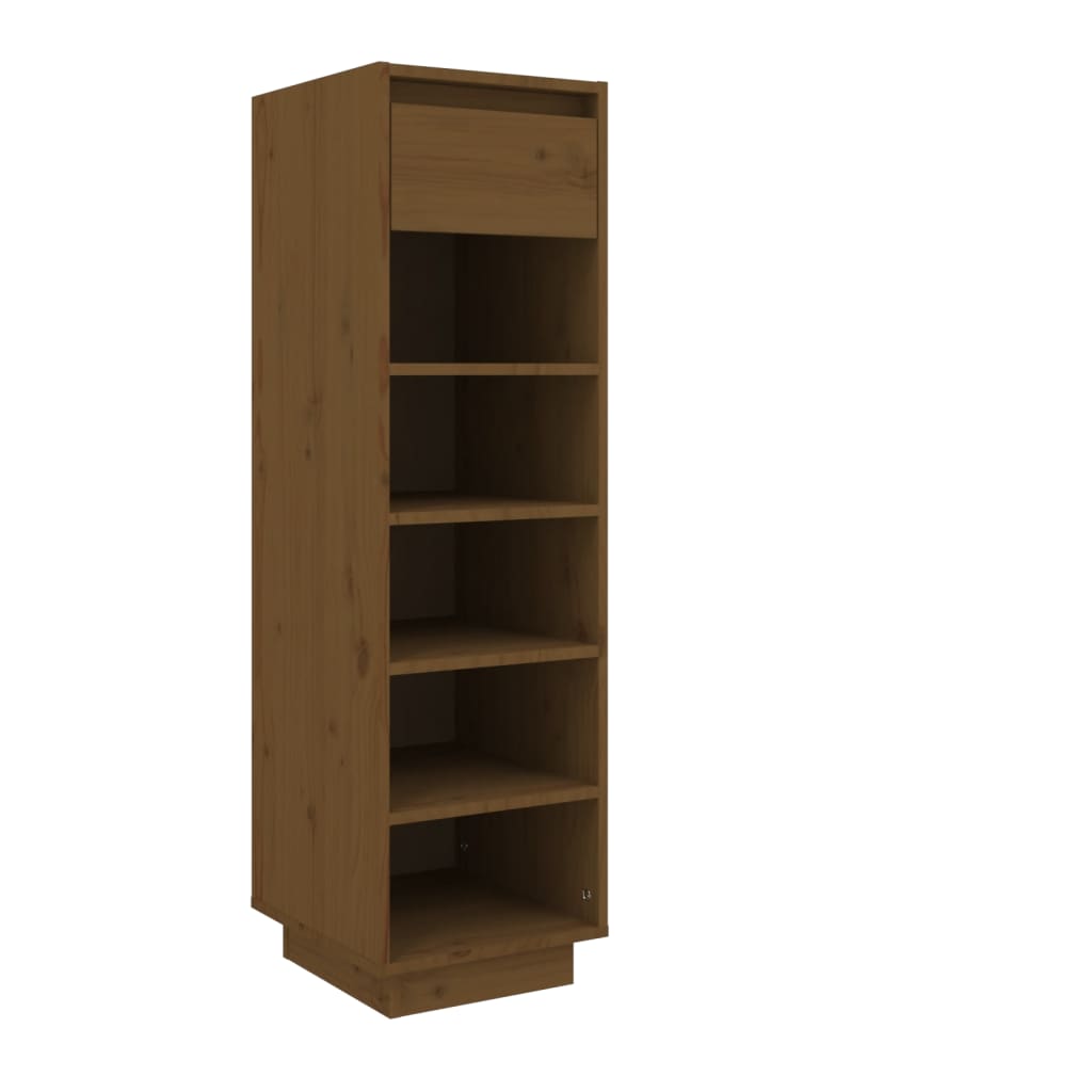 Vidaxl Cabinet da scarpe 30x34x105 cm Miele di pino solido