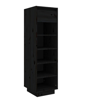 Armadio da scarpe Vidaxl 30x34x105 cm Pino solido nero