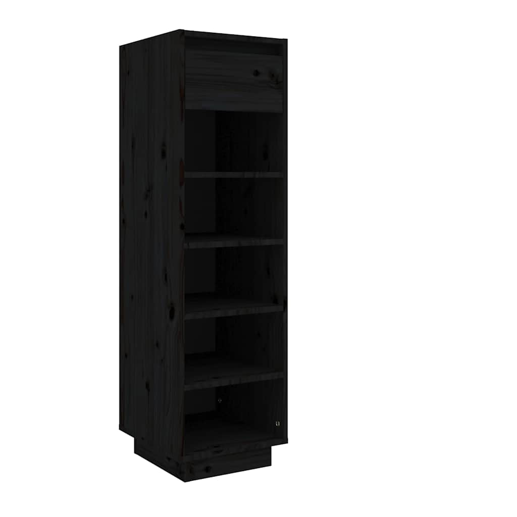 Armadio da scarpe Vidaxl 30x34x105 cm Pino solido nero