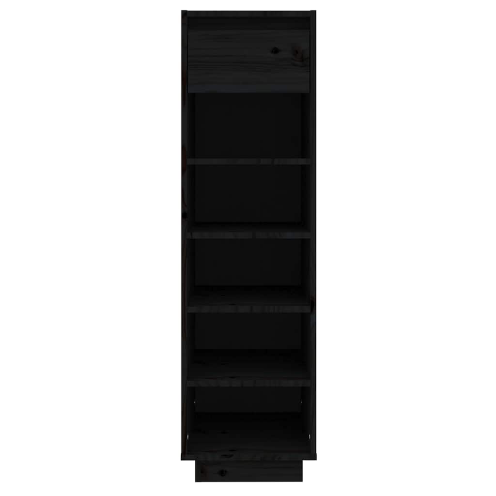 Armadio da scarpe Vidaxl 30x34x105 cm Pino solido nero