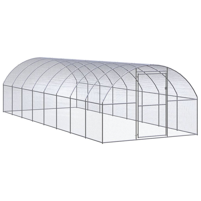 Vidaxl Chicken Run 3x8x2 M Galvanized Steel