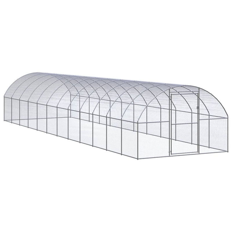 Vidaxl Chicken Run 3x12x2 M Galvanized Steel