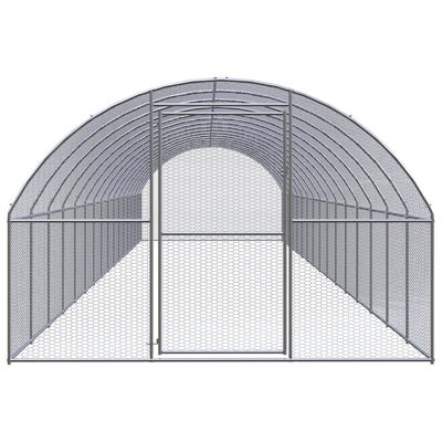 Vidaxl Chicken Run 3x16x2 M Galvanized Steel