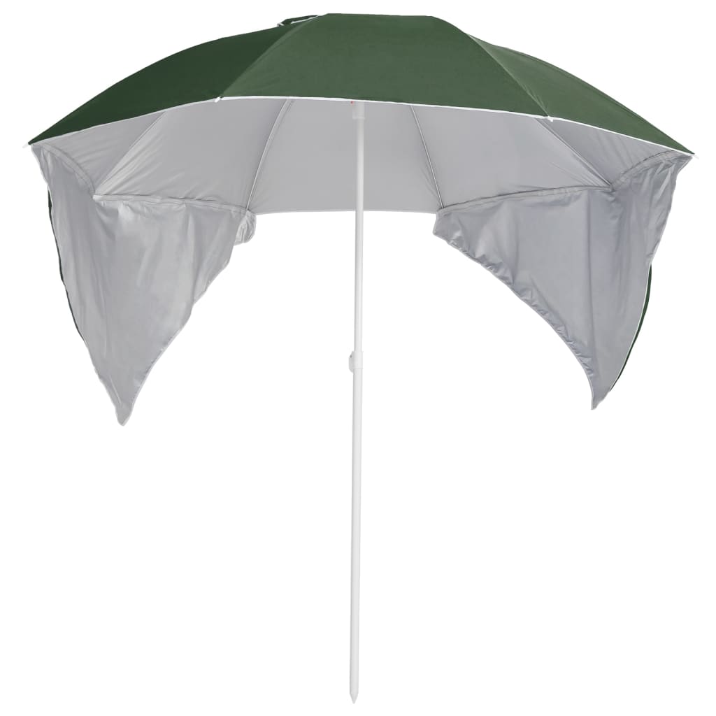 Vidaxl Strandparasol con pareti laterali 215 cm verde