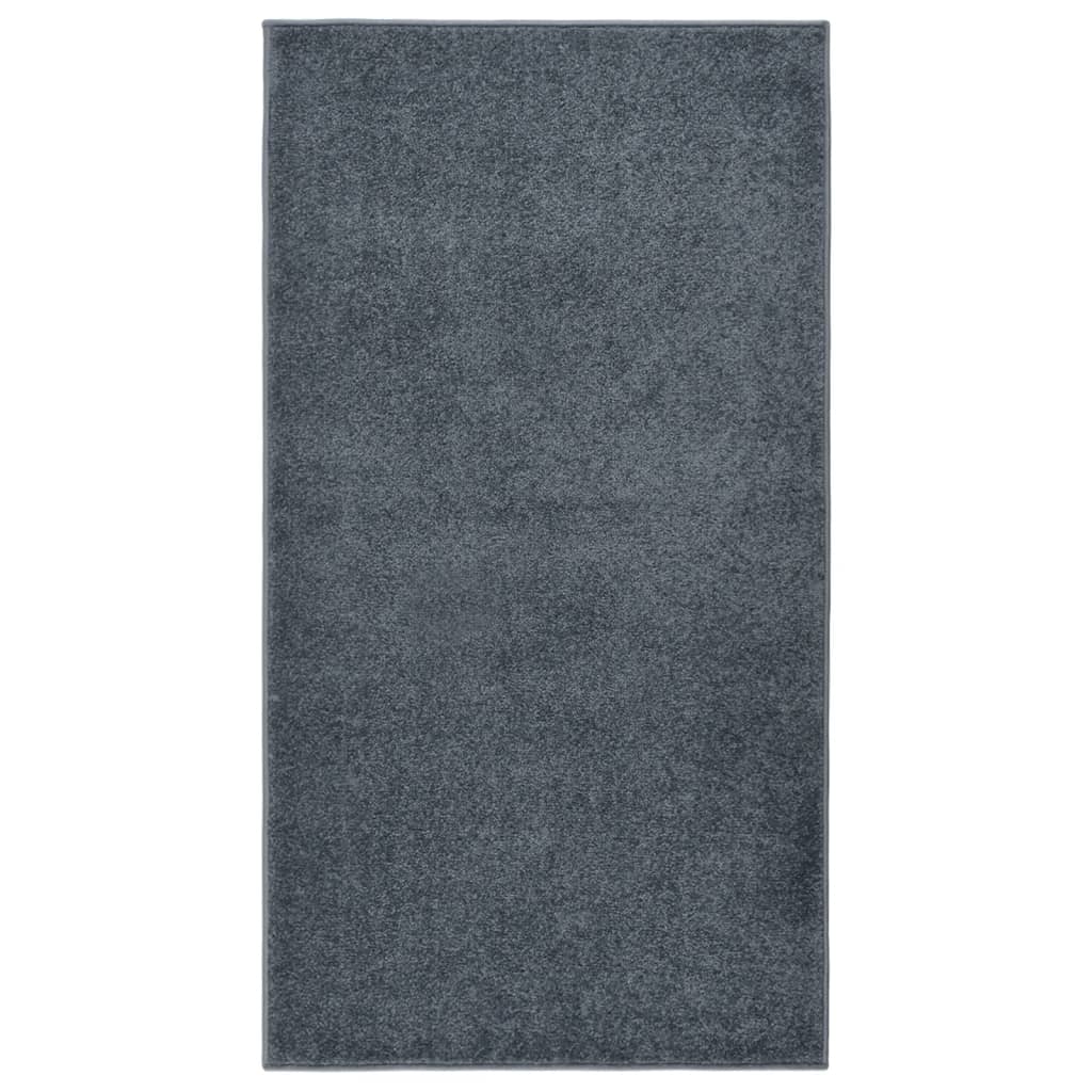 VIDAXL RUG KORTPOLIG 80X150 cm antracite