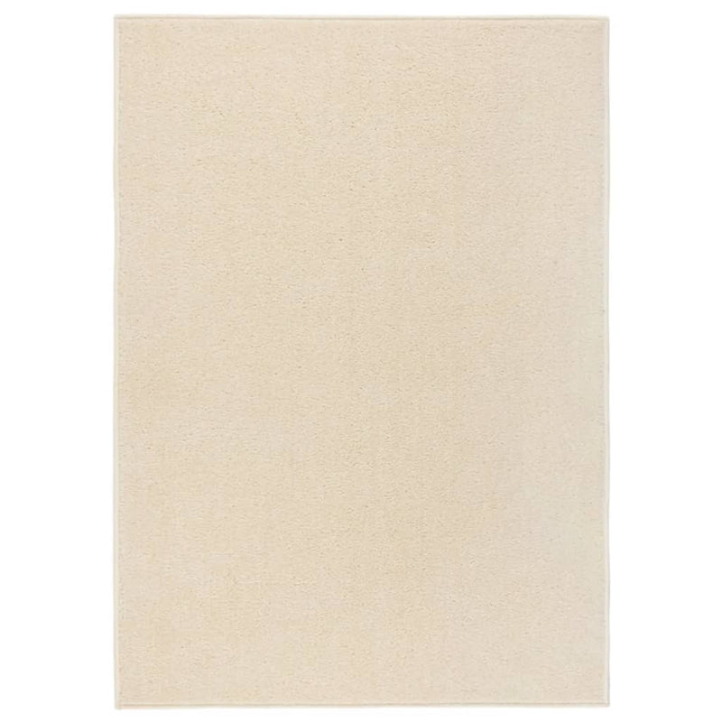 VIDAXL RUG KORTPOLIG 140X200 CM CREMA