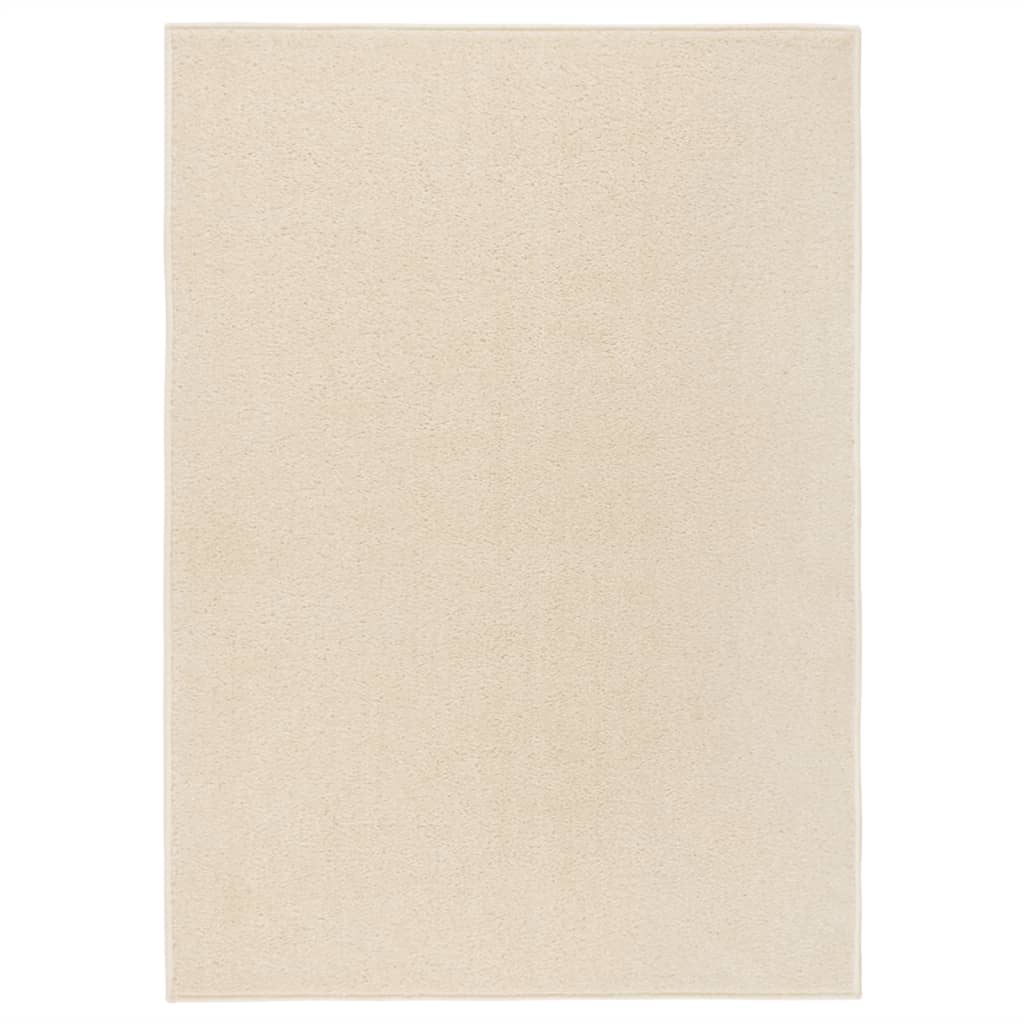 VIDAXL RUG KORTPOLIG 240x340 cm Crema