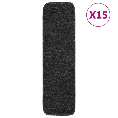 Esteras de escalera de Vidaxl 15 st Anti-slip rectangular 75x20 cm de antracita