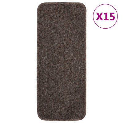 Vidaxl tappetini per scale 15 ST rettangolare anti-slip 60x25 cm marrone