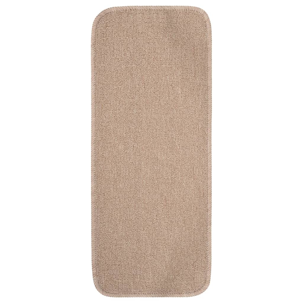 Esteras de escalera de Vidaxl 15 sti-slip rectangular 60x25 cm beige