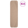 Vidaxl tappetini per scale 15 St Anti-slip rettangolare 75x20 cm beige