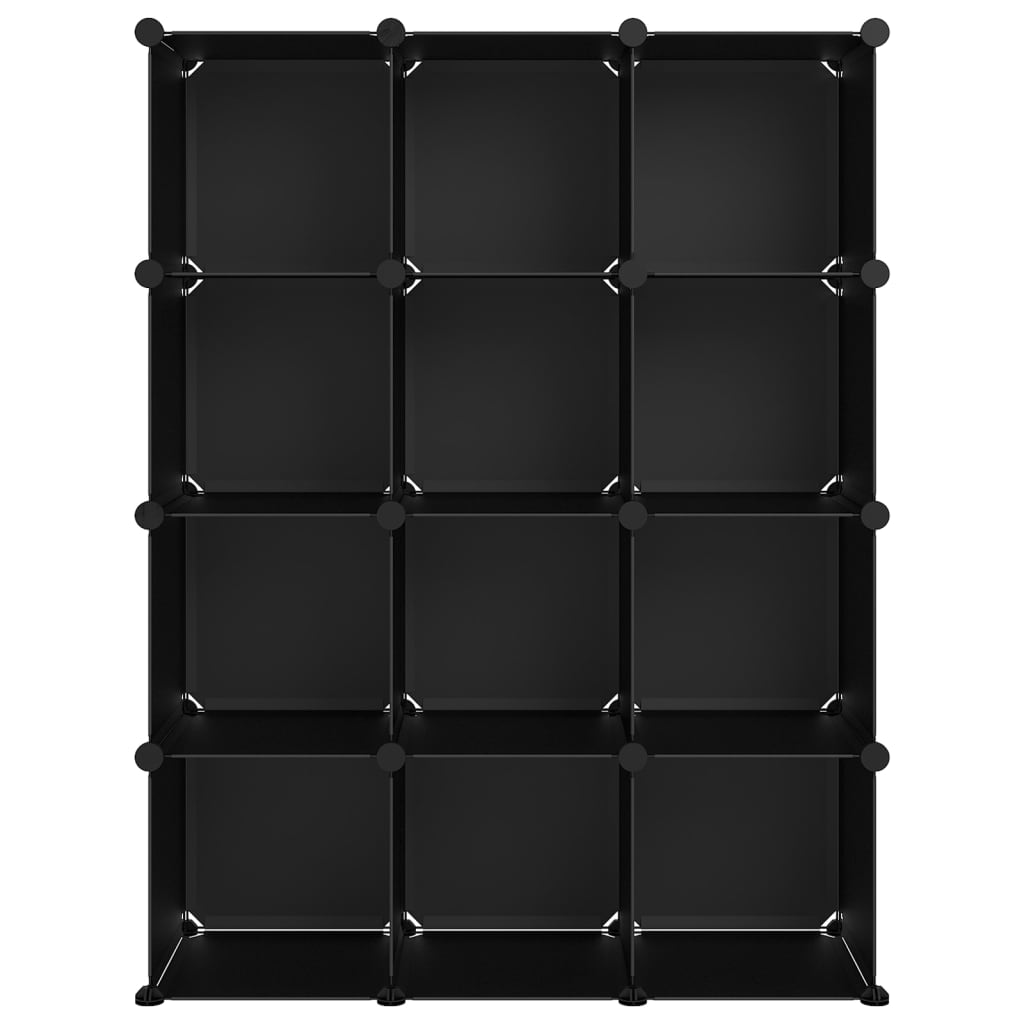 Muebles de almacenamiento de Vidaxl con 12 compartimentos polypropene negro
