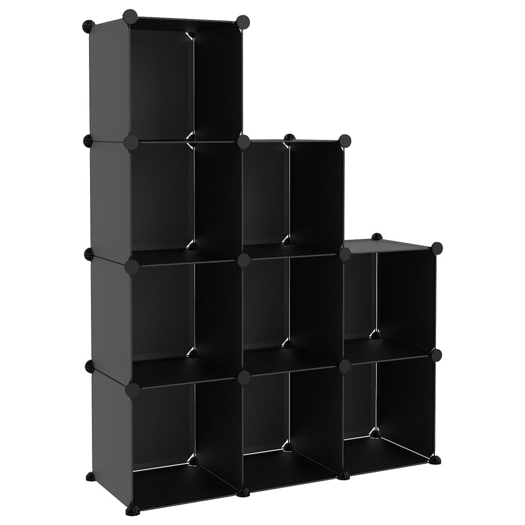 Muebles de almacenamiento de Vidaxl con 9 compartimentos Polypropene Black