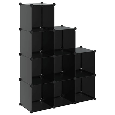 Vidaxl Storage mobili con 9 compartimenti polipropene nero