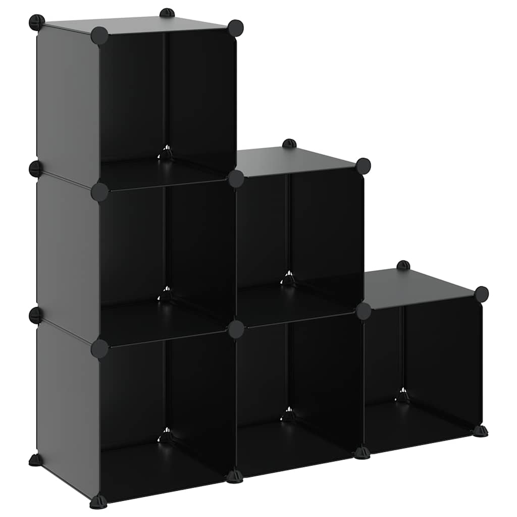 Vidaxl mobili di stoccaggio con 6 scomparti in polipropene nero
