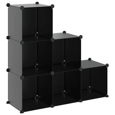 Vidaxl mobili di stoccaggio con 6 scomparti in polipropene nero