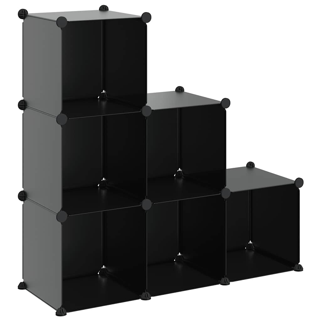 Vidaxl mobili di stoccaggio con 6 scomparti in polipropene nero
