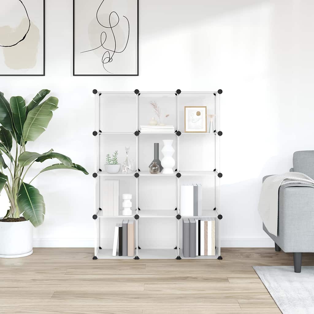Muebles de almacenamiento de Vidaxl con 12 compartimentos polipropeno transparente