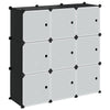 Vidaxl Storage mobili con 9 compartimenti e porte in polipropene nero