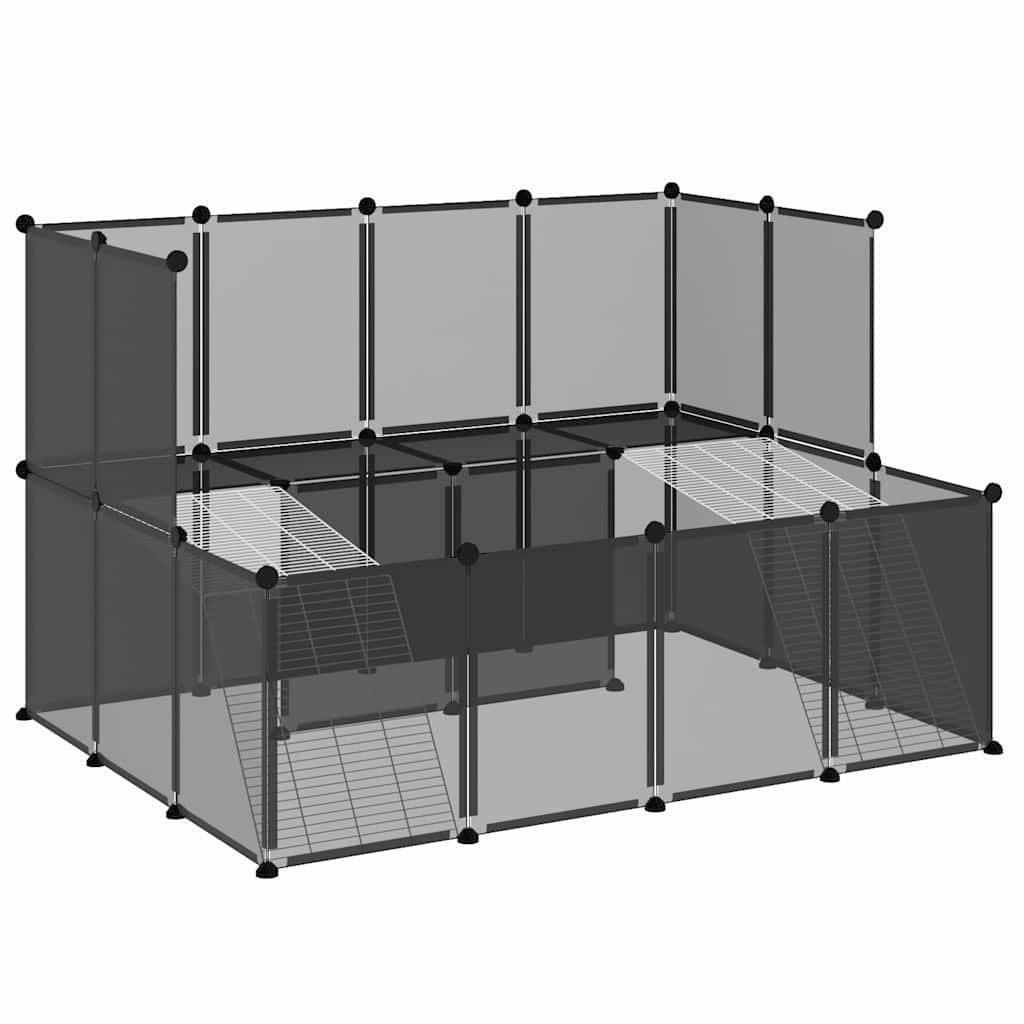 Vidaxl animal loft pequeño 143x107x93 polipropeno y acero negro