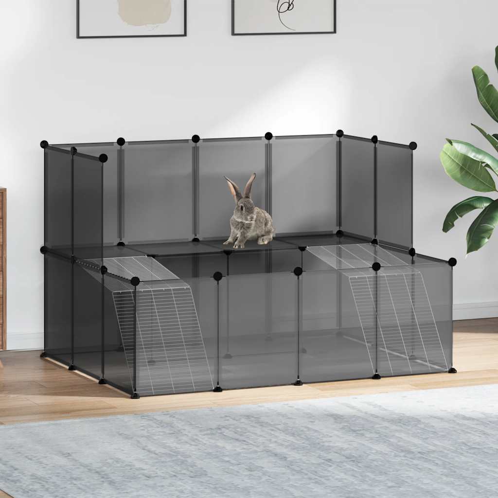 Vidaxl animal loft pequeño 143x107x93 polipropeno y acero negro