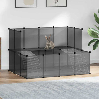 Vidaxl animal loft pequeño 143x107x93 polipropeno y acero negro