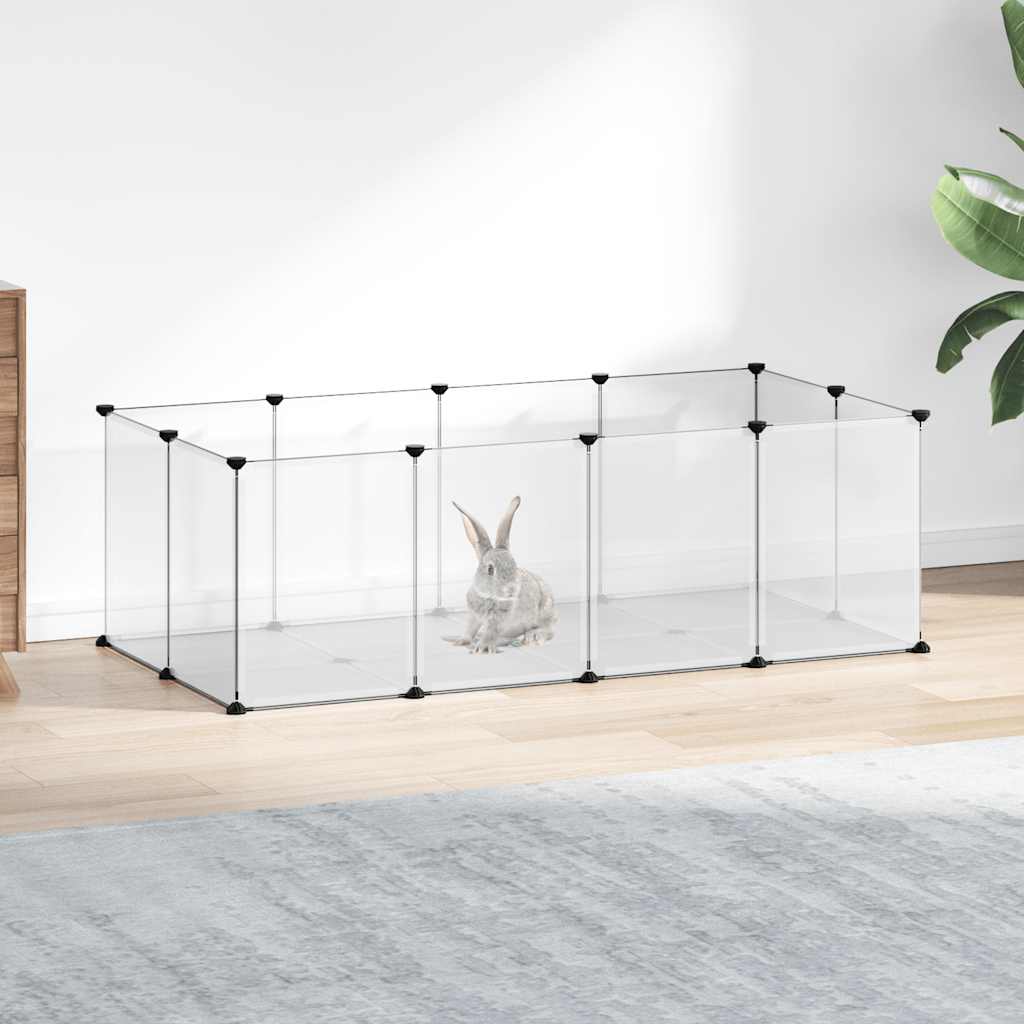 Vidaxl Animal Loft Small 144x74x46,5 cm Polypropene e acciaio trasparente