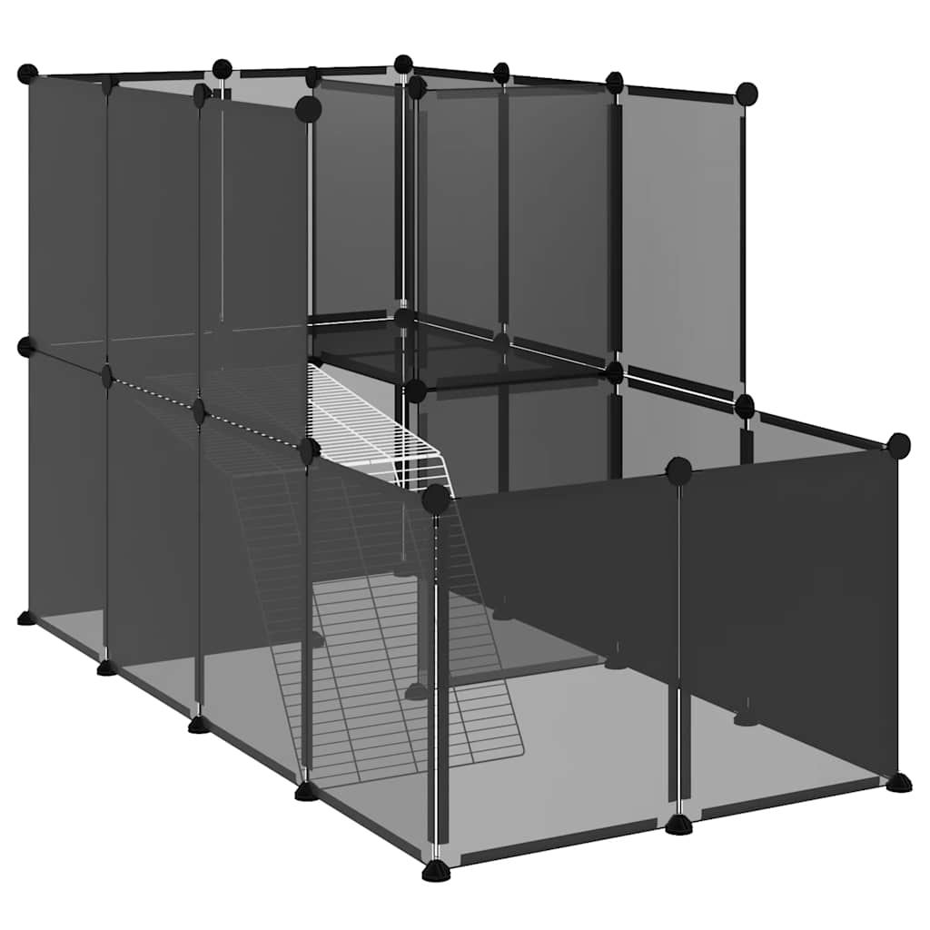 Vidaxl Animal Loft Small 142x74x93 cm Polypropene e Black in acciaio